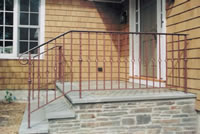 Front Entrance Forged & painted steel railing